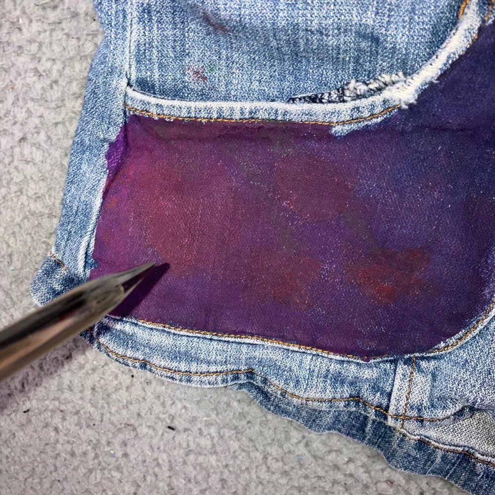 Vintage Denim Patch Jacket Women M Rose‎ Embroidered Patch Blue Jean Y2K 2000s - Picture 7 of 13